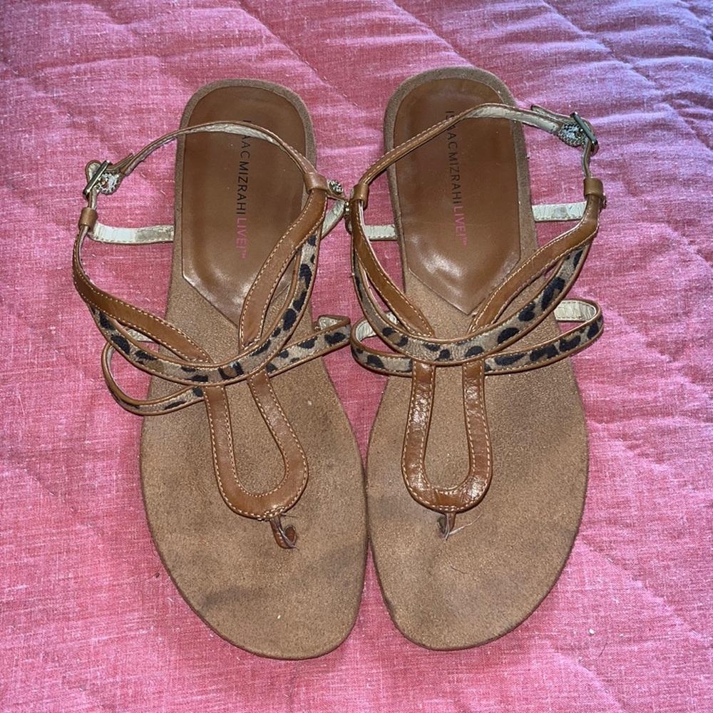 Tan and Leopard sandals